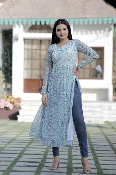 Madhvi Vol 4 Printed Party Wear Kurtis Catalog
